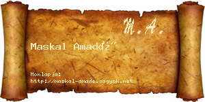 Maskal Amadé névjegykártya